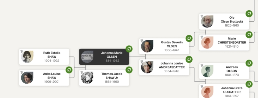 Anita, Ruth Shaw Family Tree